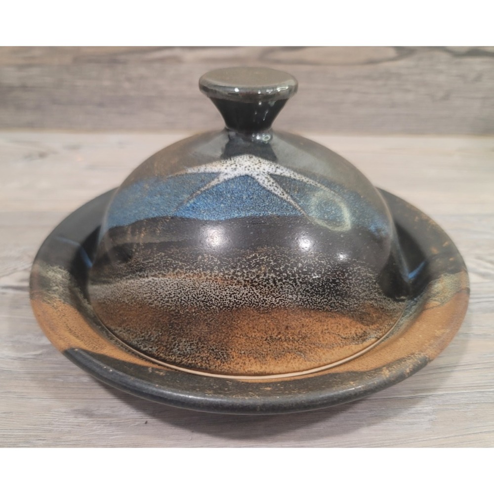Studio Pottery cheese dish made of Mt. Saint Helen Volcanic Ash